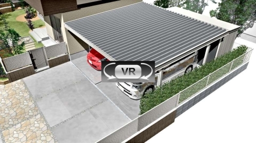 落ち着いた雰囲気のクローズドエクステリア:VR動画 落ち着いた雰囲気のクローズドエクステリア:VR動画