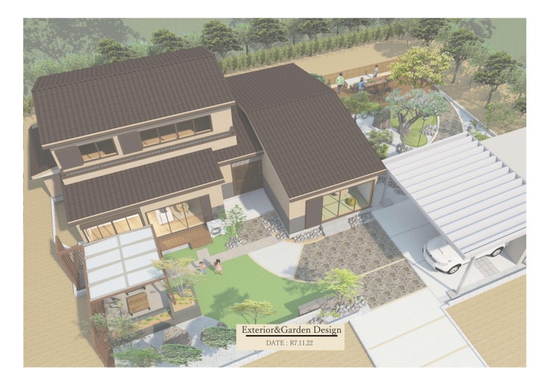 二つの庭で紡ぐ暮らしの外構 I.I 様/G社 二つの庭で紡ぐ暮らしの外構 I.I 様/G社