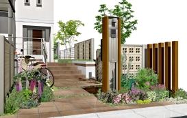 ノズルと草花テクスチャー ノズルと草花テクスチャー