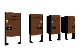 ルシアス_宅配ポスト2型+H10柱(乾式)_カームブラック_キャラメルチーク ルシアス_宅配ポスト2型+H10柱(乾式)_カームブラック_キャラメルチーク