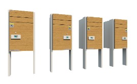 宅配ポスト2型+H12柱(湿式)_プラチナステン_ハニーチェリー 宅配ポスト2型+H12柱(湿式)_プラチナステン_ハニーチェリー